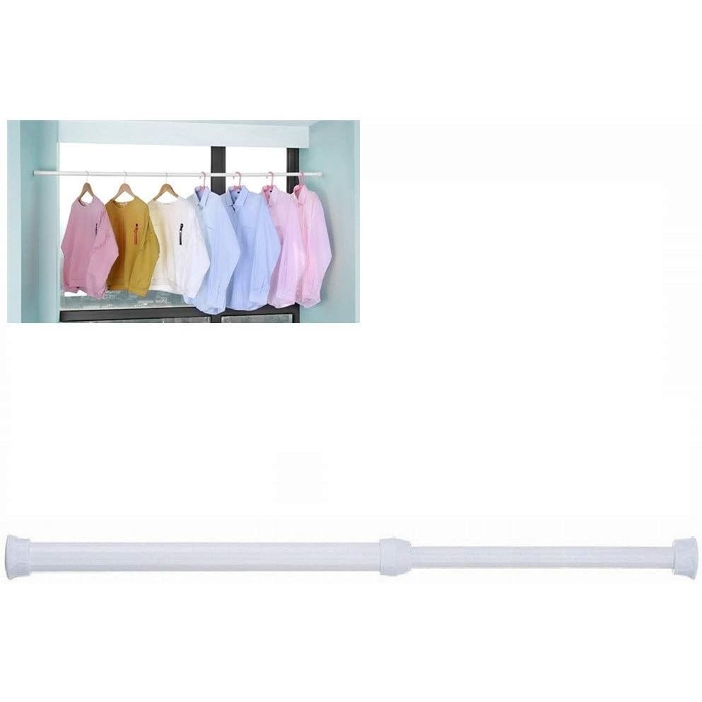 Buy now Tension Rods, 4 Pack 15.7-28 Inches Adjustable Spring Steel Cupboard Bars Tension Curtain Rod Shower Rod Extendable Width 43.3-76.7 inch White01 at indiglob india