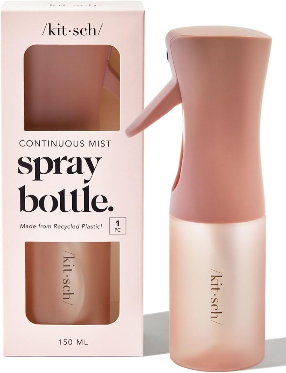 Buy now Kitsch Continuous Spray Bottle for Hair â€“ Fine Mist Water Mister & Water Spray Bottle â€“ Recycled Hair Spray Bottle â€“ Spray Bottles for Cleaning, Styling, Plants & More â€“ Terracotta, 150ml at indiglob india