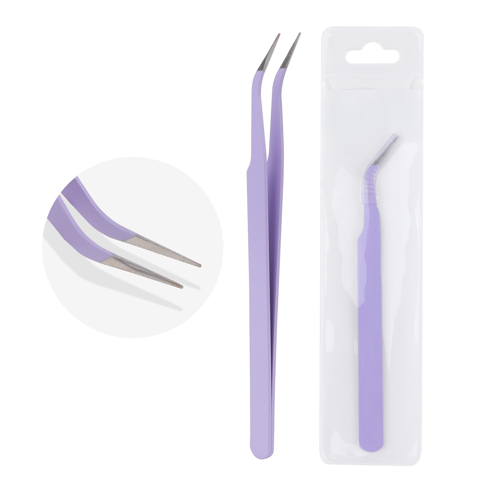 WENDY LASHES Tweezers for Eyelash Extensions, Lash Applicator Tool Purple | Precision Tip, Stainless Steel, Anti-slip Grip, Professional Grade
