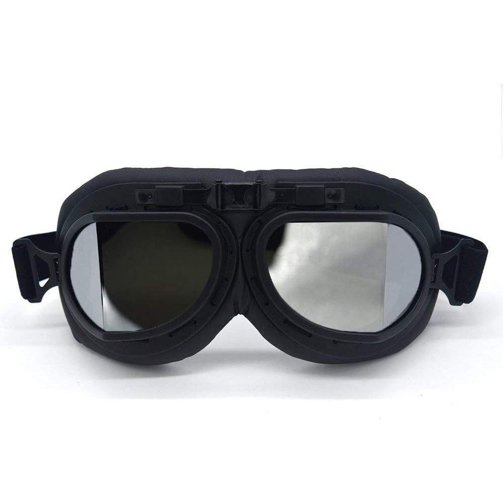 Buy now evomosa Motorcycle Goggles Vintage Pilot Style Cruiser Scooter Goggle Outdoor Sand Goggles Bike Racer Cruiser Touring Eyewear for Half Helmet Black Silver at indiglob india