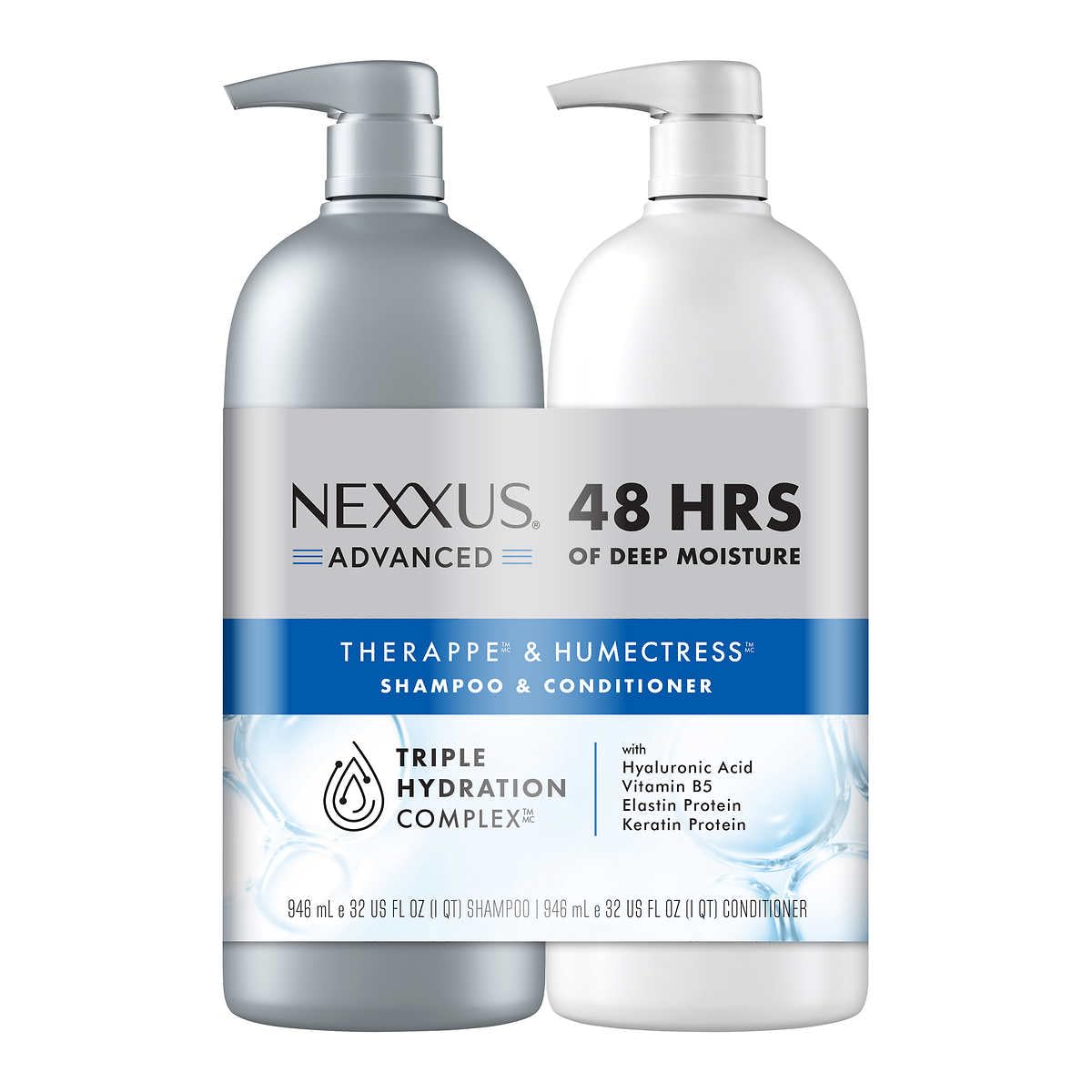 Nexxus THERAPPE and HUMECTRESS Advanced Hydration Shampoo and Conditioner for Dry Hair for Advanced Hydration 32 fl oz 2 Pack
