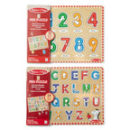 Buy now Melissa & Doug Wooden Lift & See Peg Puzzle Early Learning 2-Pack for Girls and Boys ƒ?? Alphabet, Numbers at indiglob india