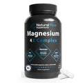 Natural Flow Magnesium Glycinate 4X Complex 200 mg Elemental, 120 Capsules | Plus taurate, malate, orotate. No oxide, no citrate. Use: evening wind-down, post-workout recovery, shift work, stress