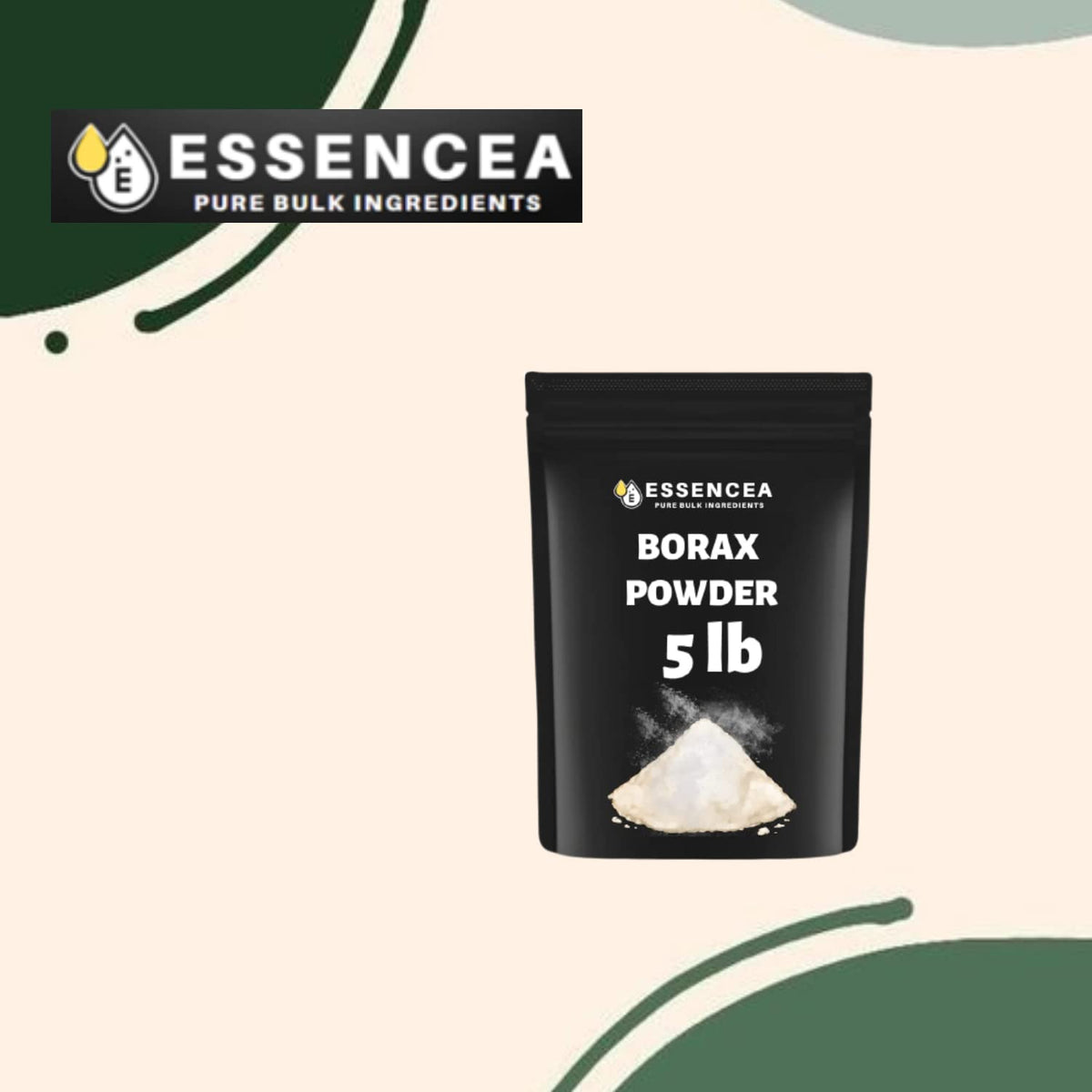 Borax Powder 5lb by Essencea Pure Bulk Ingredients | Can be used as Multi-Purpose Cleaner | Bulk Bag (80 Ounces)