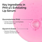 The Ordinary PHA 5% Exfoliating Lip Serum, Hydrating Overnight Lip Exfoliator Treatment, 0.5 Fl Oz