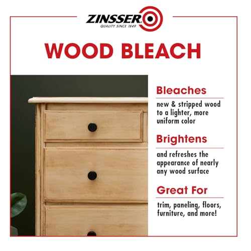 Buy now Zinsser Wood Bleach Kit | Lighten Furniture, Floors, Cabinets, Trim | Removes Red Tone | 2-Step Brightening System | 2-Step 8 fl. oz. Kit (16 fl. oz. Total) at indiglob india