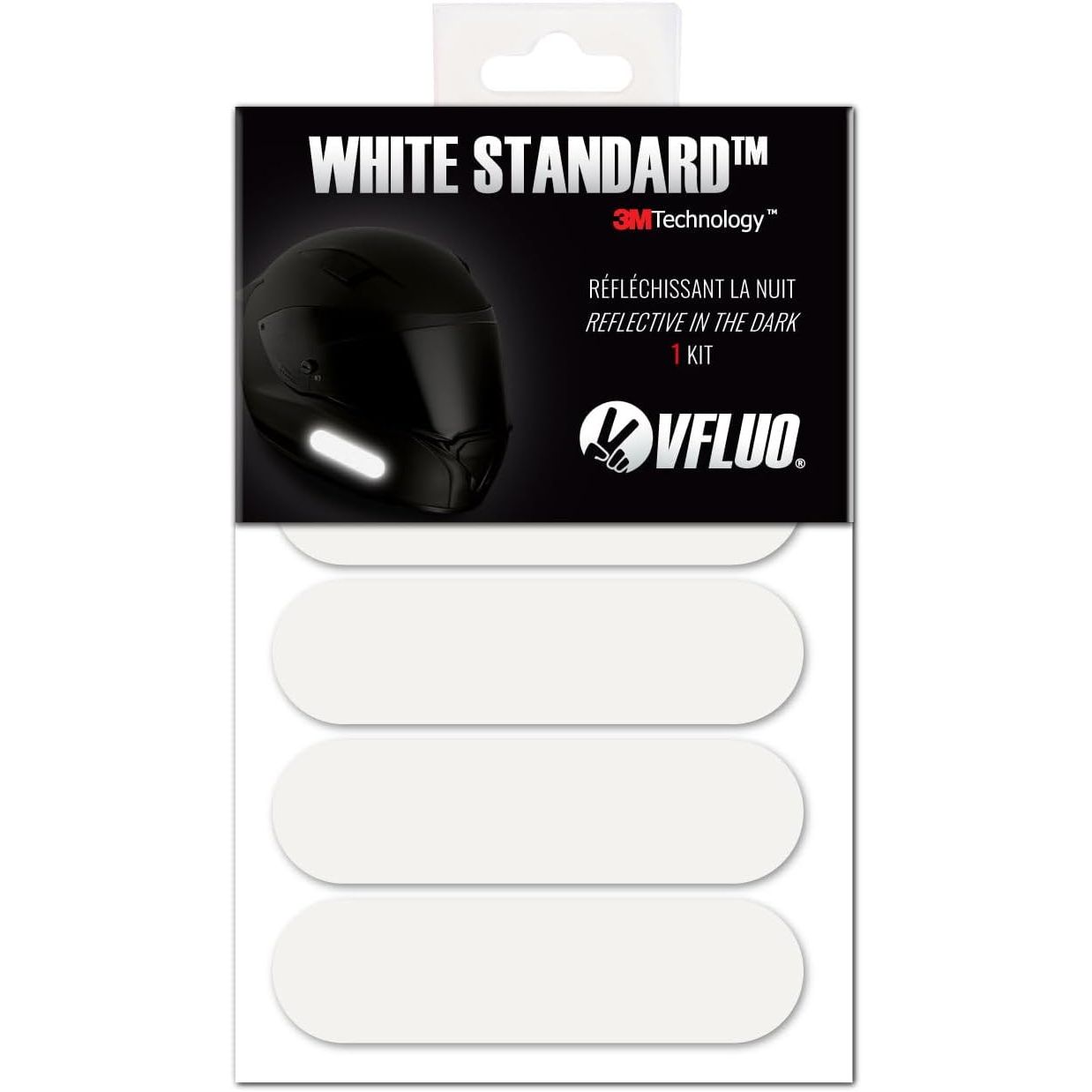 Buy now VFLUO - Kit 4 Retro Reflective Stripes Stickers for Mortorcyle Helmet - Stickers Approved to FR Dimension - High Visibility, 3M™ Technology - Discreet and design - Maximum Grip 1 Silver White at indiglob india