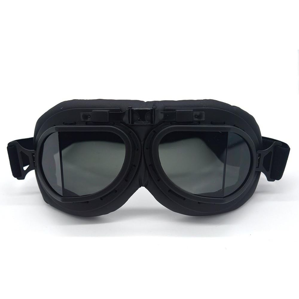 Buy now evomosa Motorcycle Goggles Vintage Pilot Style Cruiser Scooter Goggle Outdoor Sand Goggles Bike Racer Cruiser Touring Eyewear for Half Helmet Black Smoke at indiglob india