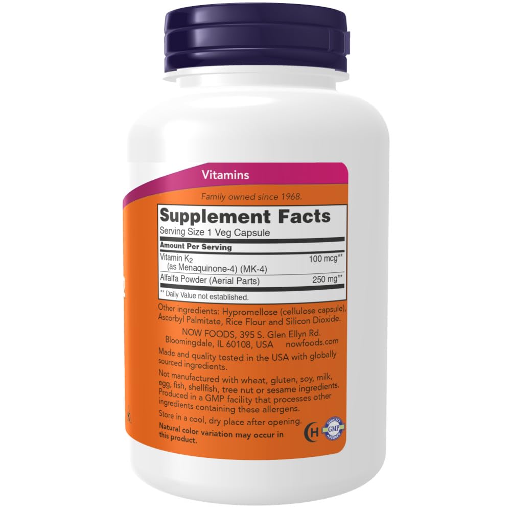 Buy now NOW Foods Vitamin K-2, 250 Vegetable Capsule at indiglob india