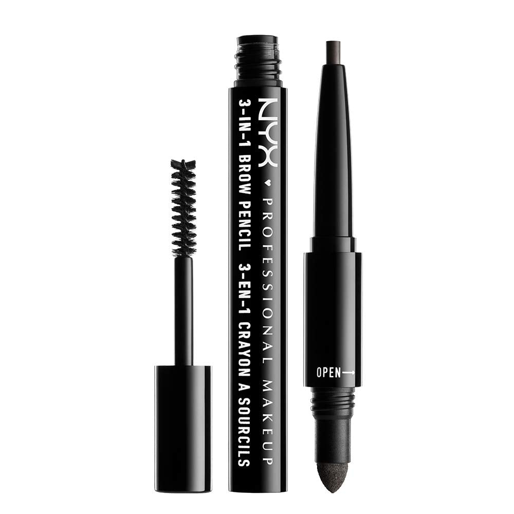 Buy now NYX Cosmetics 3-in1 Brow Pencil Black Default at indiglob india