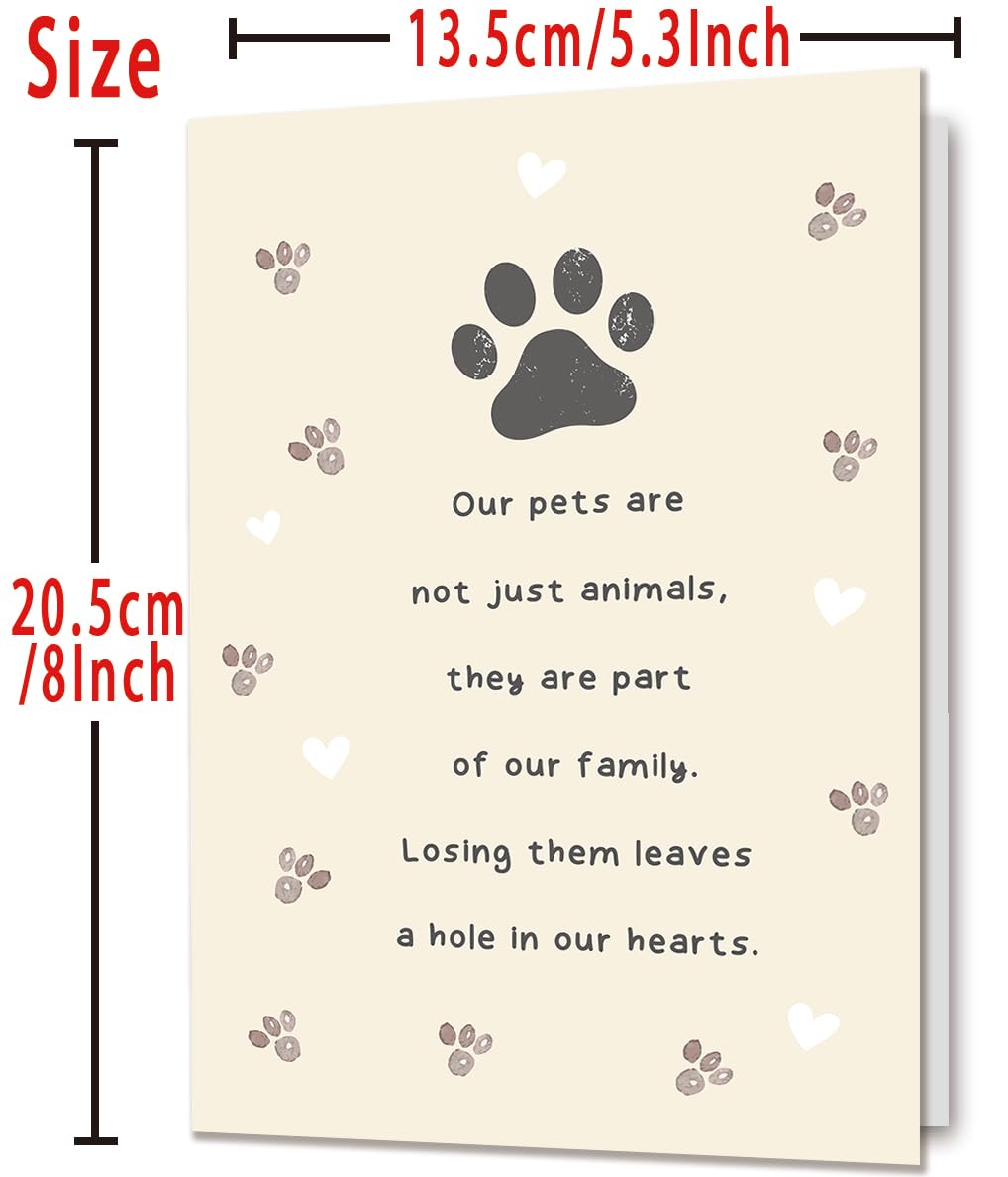 Pet Sympathy Card for Dog Cat, Pet Loss Memorial Gift