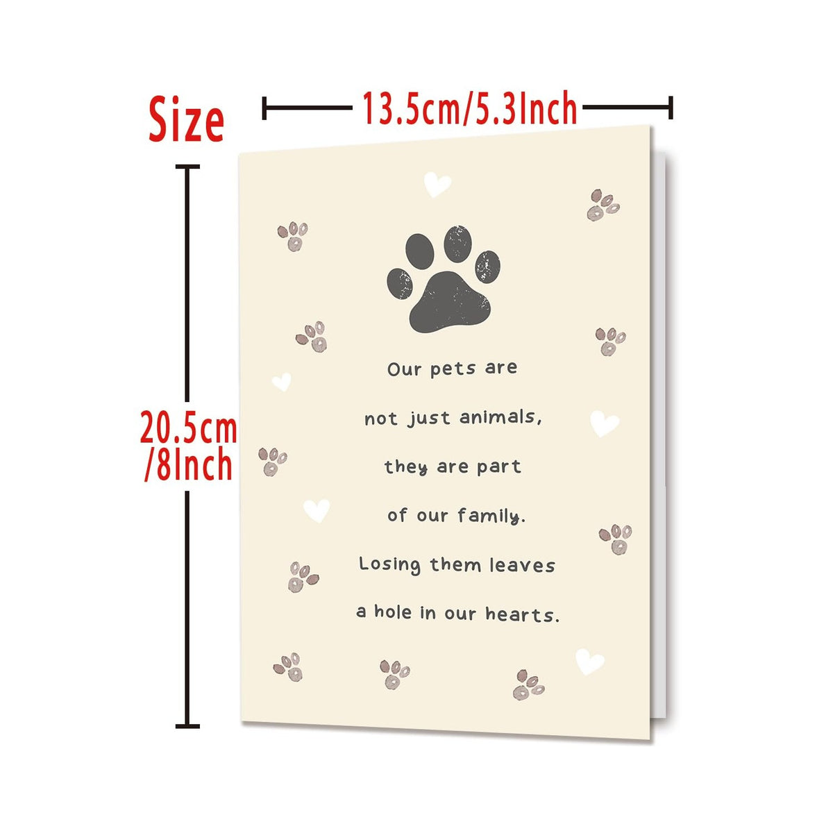 Pet Sympathy Card for Dog Cat, Pet Loss Memorial Gift