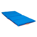 Children's Factory Angels 2 Inch Thick Toddler Nap Mat, Red and Blue, 4 Section Waterproof, for Preschools and Daycares