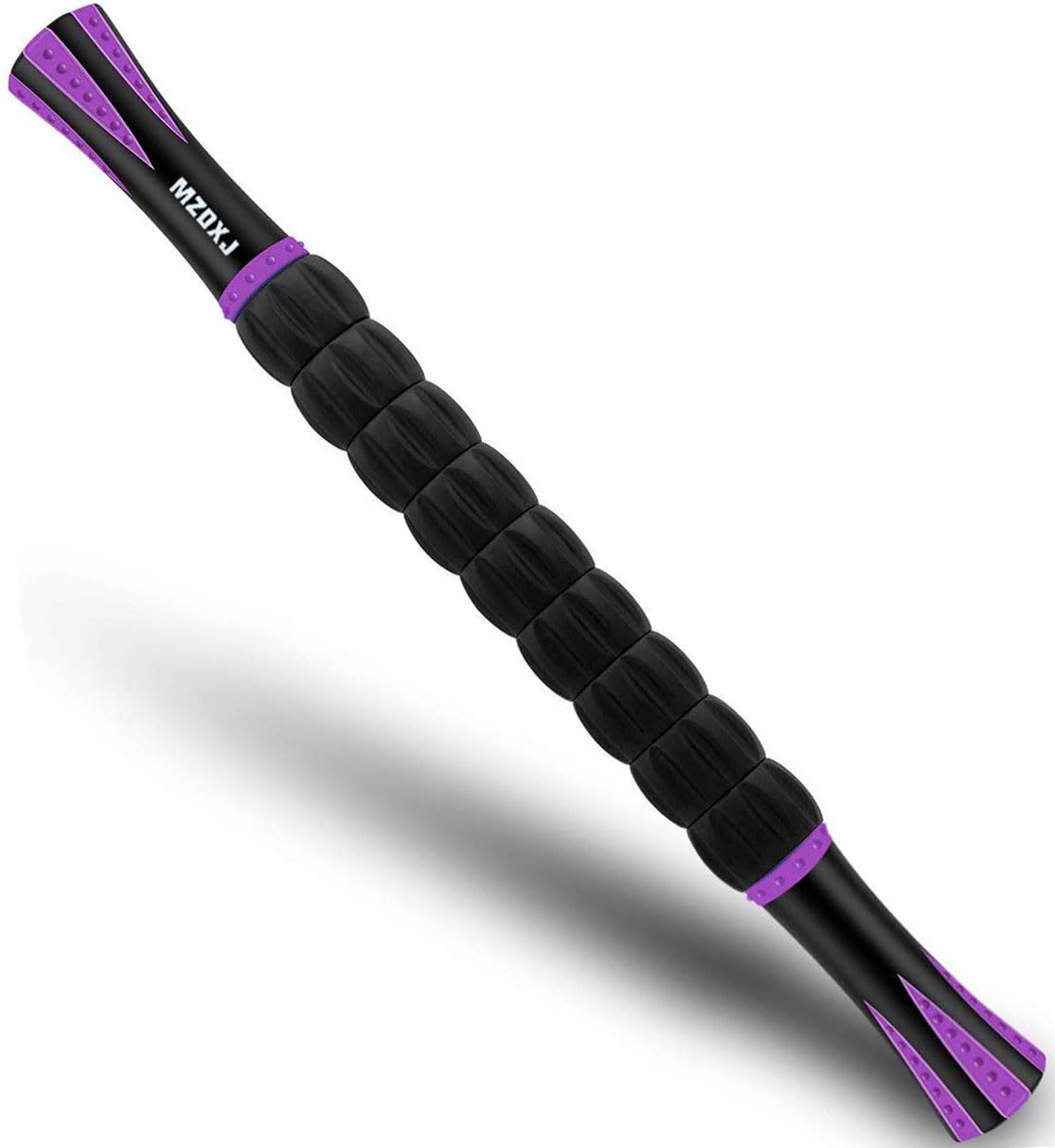 Buy now Muscle Roller Massage Roller Stick- Deep Tissue Fascia Blaster for Myofascial Pain Relief, Lymphatic Drainage & Body Sculpting, Handheld Physical Therapy & Recovery Tool (Black White-24 inch) Purple-black at indiglob india