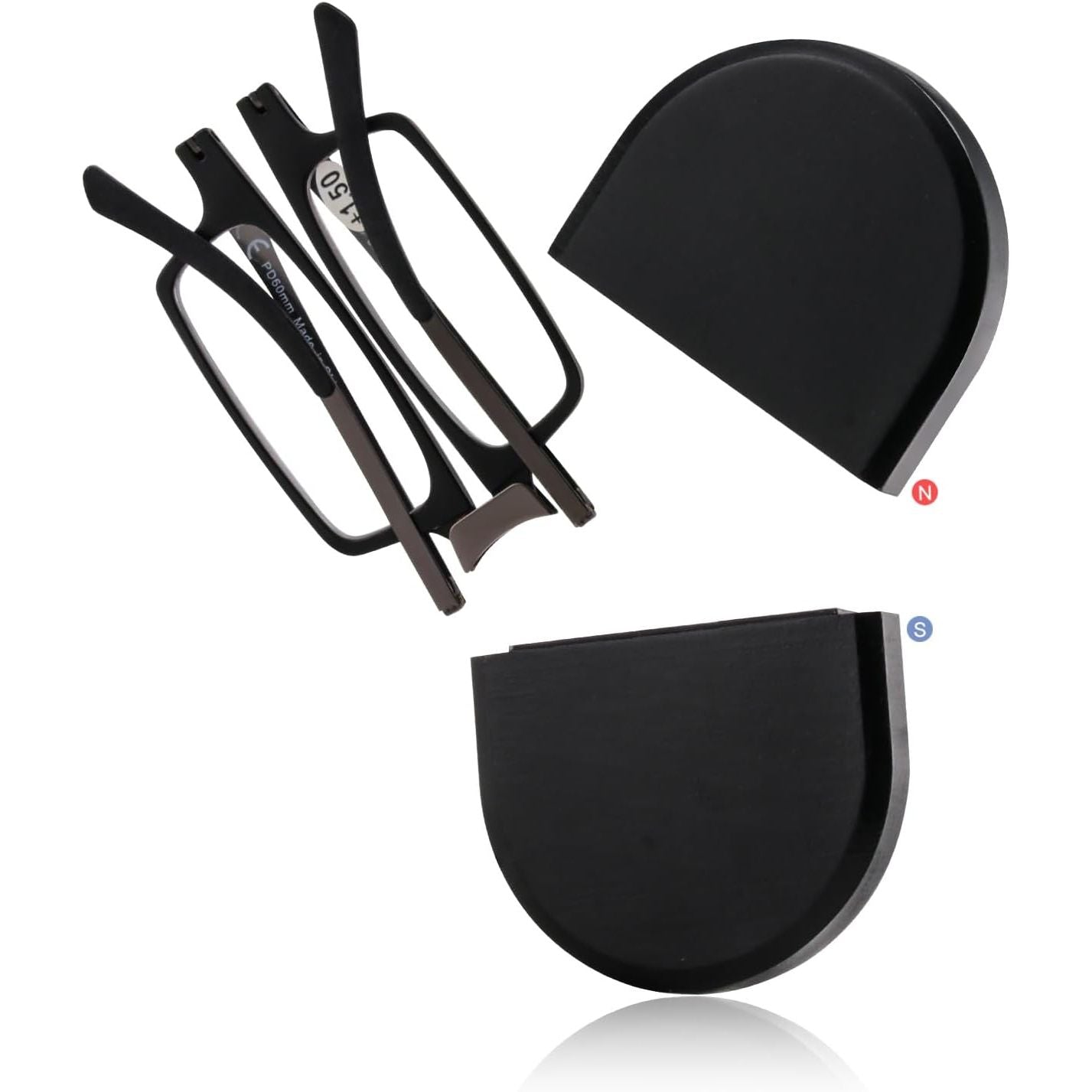 Buy now SKYOAK Evolved Folding Reading Glasses For Women Men Blue Light Blocking Anti UV Eyestrain Foldable Portable Compact Readers with Flat Hard Case Pocket Computer glasses 1.5 BLACK Smaller Size-black+magnetic Case 2.5 x at indiglob india