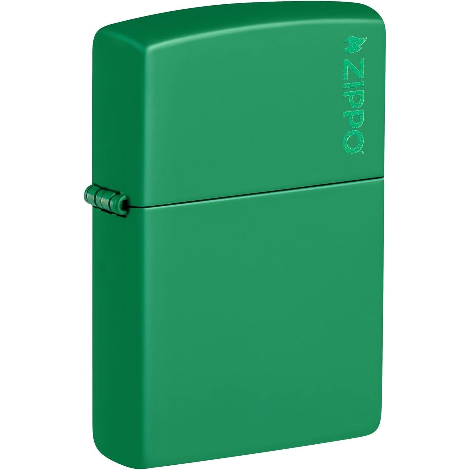 Buy now Zippo 218 Classic Black Matte Pocket Lighter Grass Green Logo at indiglob india