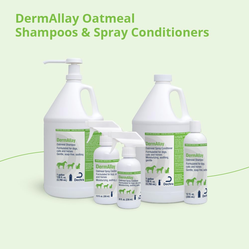 DermAllay Oatmeal Spray Conditioner for Dogs, Cats and Horses, 8oz,Cream