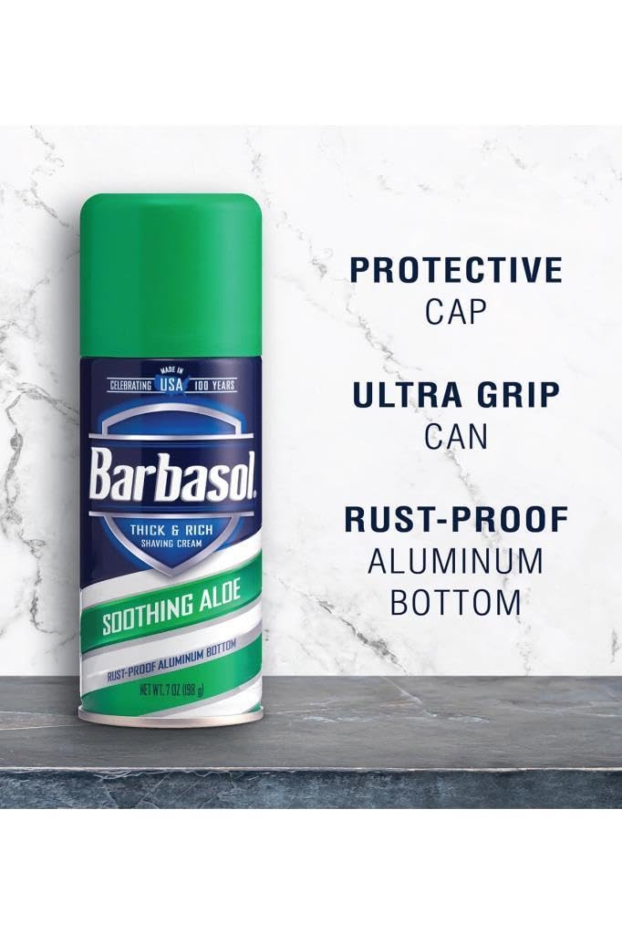 Buy now PERIO PROD Barbasol Soothing Aloe Thick & Rich Shave Cream, 7 Oz, Pack of 1 at indiglob india