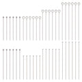 PH PandaHall 560pcs 8 Styles 304 Stainless Steel Eye Pins 30mm 40mm 50mm Head Pins 22 Gauge Ball Head Pin Findings Open Eye Pin for Earring Bracelet Pendant Jewelry Making, Stainless Steel Color
