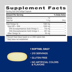 Buy now GNC Triple Strength Fish Oil Omega 3 Supplement, 1000mg EPA and DHA, Supports Heart, Brain, Skin, Eye and Joint Health, 210 Softgels at indiglob india