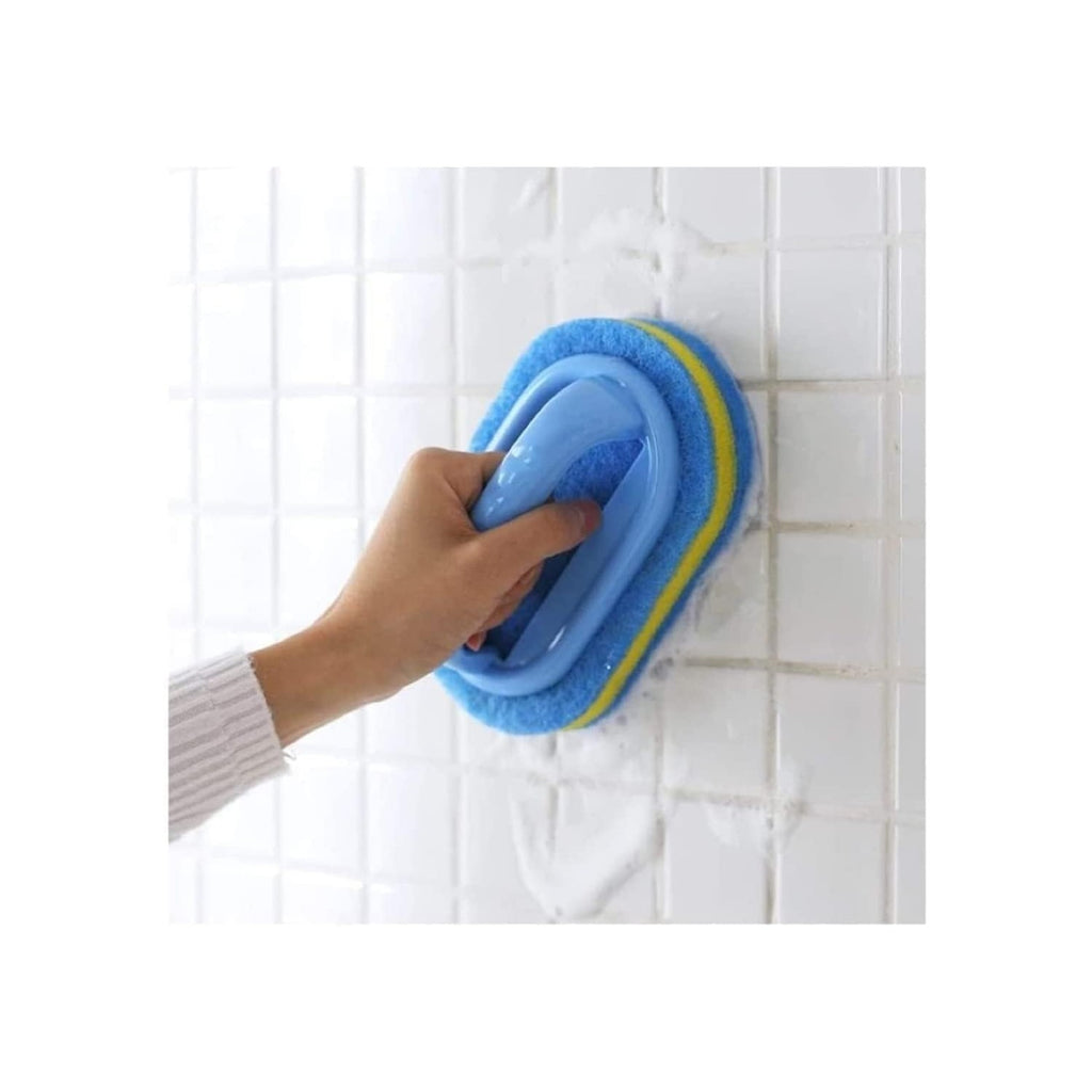 KOKSI 2-Piece Cleaning Brush for Bathroom Kitchen Bathtub Toilet Cleaner All Purpose Shower Sponge Scrubbing Brush with Ergonomic Handle