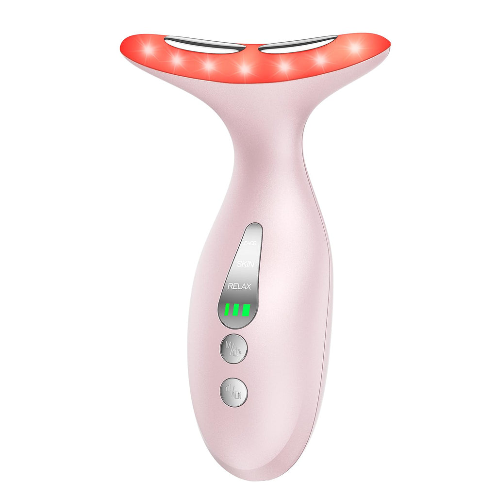 Neck Massager — Portable facial/neck massager with constant temperature heat therapy and vibration massage. USB rechargeable, three adjustable speeds. Relieves fatigue and aids in skincare absorption