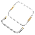 2Pcs 8" Purse Frame Rectangle Lock Frame Kiss Lock Metal U-Shaped Bag Handle Purse Hardware Inner Kiss Clasp for DIY Handle Bag Making Supplies Sewing Clutch Crafts