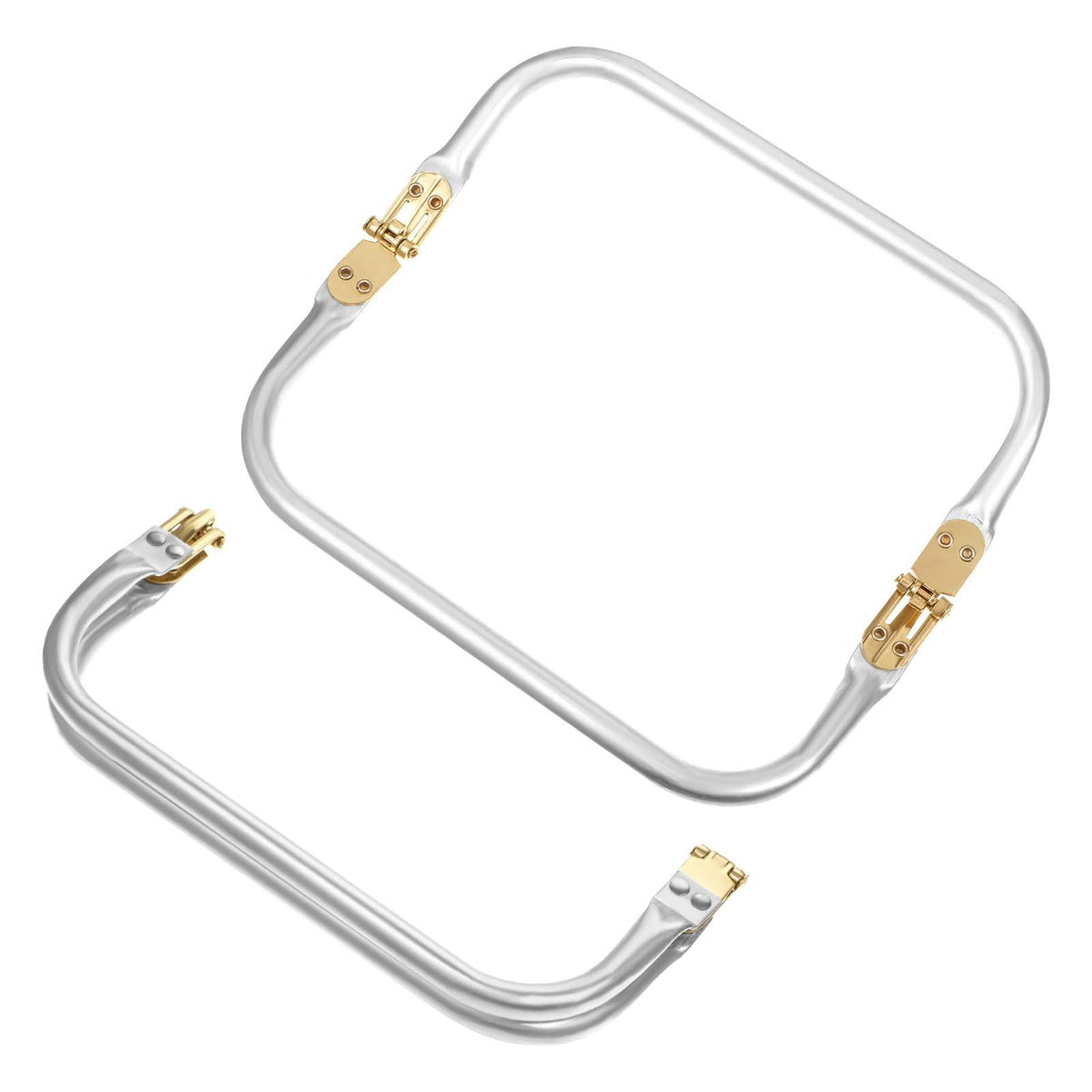 2Pcs 8" Purse Frame Rectangle Lock Frame Kiss Lock Metal U-Shaped Bag Handle Purse Hardware Inner Kiss Clasp for DIY Handle Bag Making Supplies Sewing Clutch Crafts