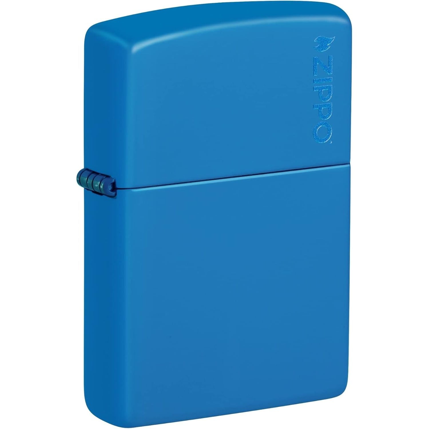 Buy now Zippo 218 Classic Black Matte Pocket Lighter Sky Blue Logo at indiglob india
