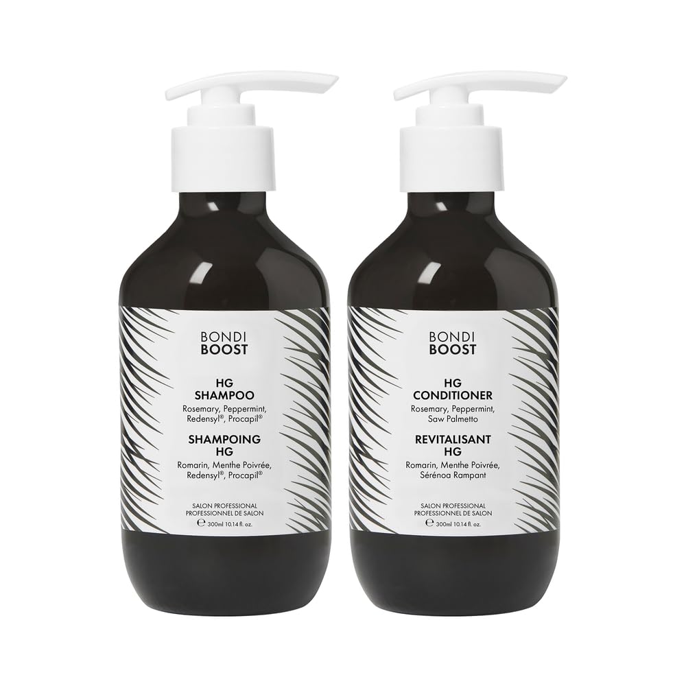 BONDIBOOST HG Anti-Thinning Shampoo & Conditioner Set, 16.9 fl oz Each | Clinically tested shampoo & conditioner set for fuller, thicker hair. Procapil, Redensyl & rosemary. Sulfate-free.