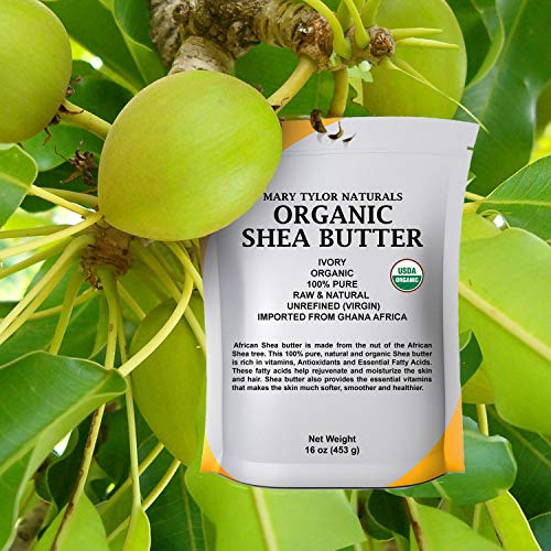 Buy now Mary Tylor Naturals Organic Shea Butter 1 lb â€” USDA Certified Raw, Unrefined, Ivory From Ghana Africa â€” Great for Hair, Skin and all your DIY Projects at indiglob india