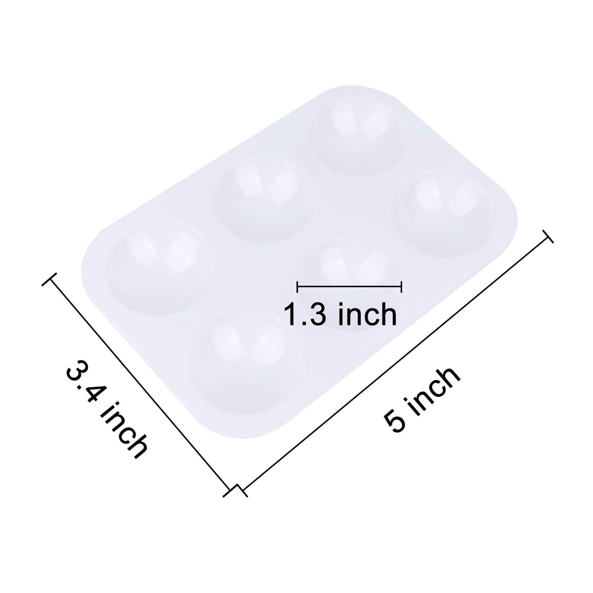 LNAUJS 8 Pack Plastic Paint Tray Palettes, 6 Well Rectangular Palette, Watercolor or DIY Craft Paint Supplies