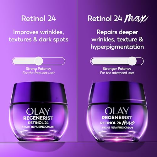 Buy now Olay Retinol Night Cream for Women, MAX, Anti-Aging Face Mousturizer, Fragrance-Free, Non Greasy - Anti-Wrinkle, Smooth Fine Lines, Hydrating Skin Care - Triple Collagen Cream, Niacinamide, 1.7oz at indiglob india