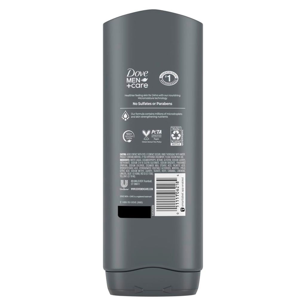 DOVE MEN + CARE Body and Face Wash Refreshing Extra Fresh Body Wash13.5 oz | For Men with 24-Hour Nourishing Micromoisture Technology