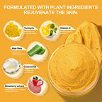 Buy now Vitamin C and Turmeric Face Scrub Cream Organics Microdermabrasion Facial Scrub Exfoliating Clears Blackheads Improve Dark Spot Acne with Strawberry Extract Exfoliator 130g/4.5oz at indiglob india