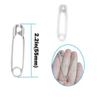 80Pcs Large Safety Pins, 2.2"(55mm) Stainless Steel Safety Pins