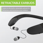 Buy now Avantree Torus Wearable Wireless Neck Speaker, Bluetooth 5.0, aptX HD, Low Latency, Personal Neckband Speakers with Retractable Earbuds, Superb Audio Quality, 3D Surround Stereo for Music TV (NB05) at indiglob india
