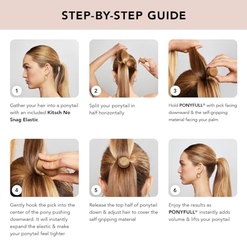 Buy now Kitsch PONYFULL Hair Volumizer Tool - Adds Lift and Style To Your Ponytail | Hair Bun Maker for Women | Ponytail Volumizer, Includes 3 No Snag Elastic Ties | Ideal Gifts for Women - (Blonde) at indiglob india