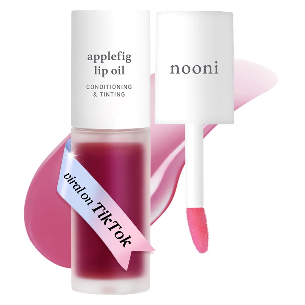 Buy now NOONI Korean Lip Oil - Appleberry | Long-Lasting, Moisturizing, Plumping, Revitalizing for Dry Lips, Waterproof, No Peel Off, Hydrating, Nourishing Crystal Clear, Stocking Stuffers, 0.12 FL Oz at indiglob india