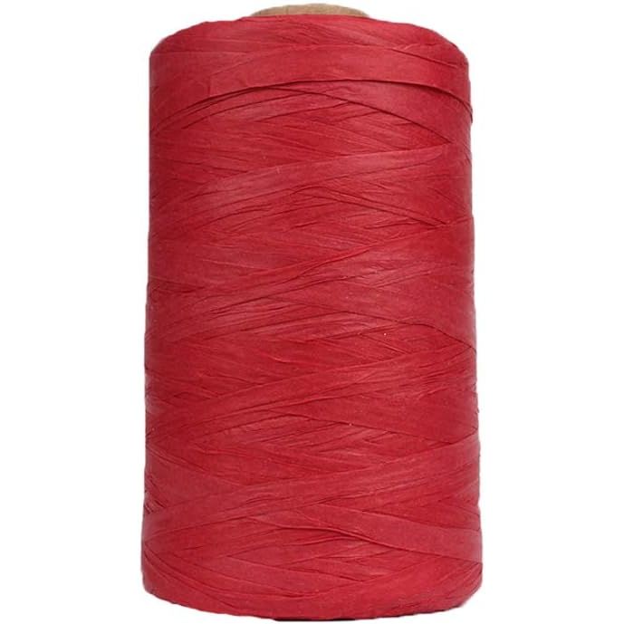 Buy now 316Yard Rayon Raffia Paper Crochet Brown Ribbon for Knit Summer Sun Hat, Beach Bag, Craft DIY Decoration Red at indiglob india