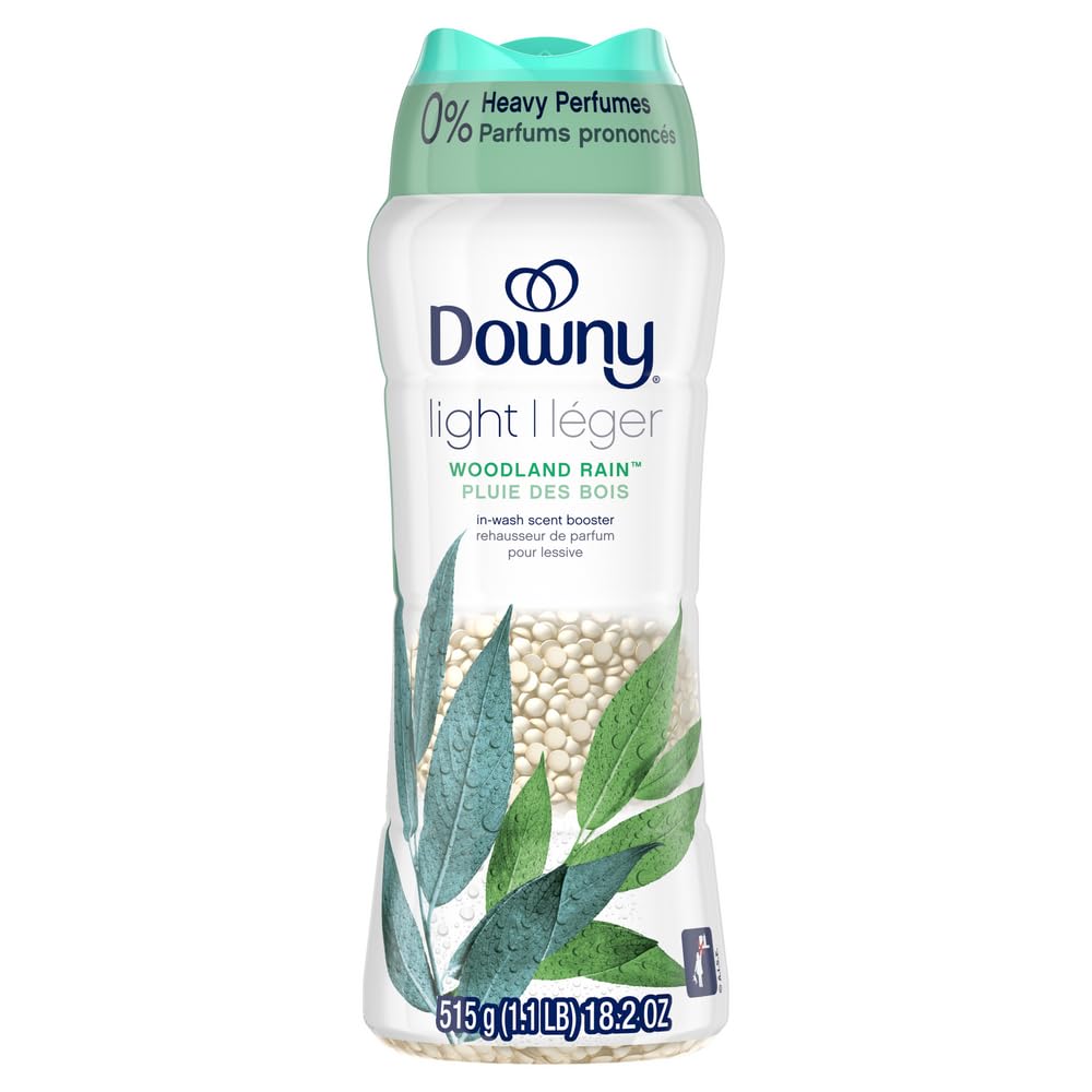 Buy now Downy Light Laundry Scent Booster Beads, Ocean Mist Scent, 24 OZ, In-Wash Fabric Beads Designed To Be Gentle With A Light Boost Of Scent, No Heavy Perfumes Woodland Rain 18.2 Ounce (Pack of 1) at indiglob india