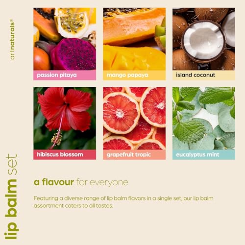 Buy now ArtNaturals Beeswax Lip Balm Gift Set â€“ 6 Pack Assorted Flavors with Coconut Oil, Aloe & Jojoba Oil â€“ Hydrating, Nourishing, Natural Lip Care at indiglob india