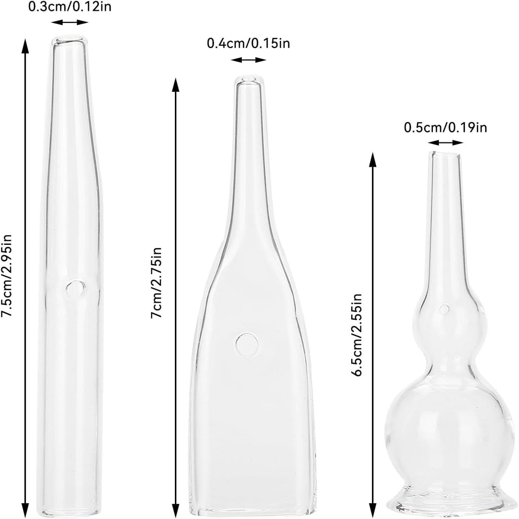 Buy now 3pcs Vacuum Glass Tube Kit, Blackhead Removal Facial Suction Pore Vacuum Cleaner for Face Cleanser Blackhead Removal Machine Microdermabrasion Machine Accessories at indiglob india