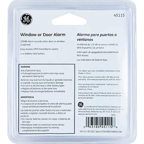 Buy now GE Personal Security Window and Door Alarm, 2 Pack, DIY Protection, Burglar Alert, Wireless Chime/Alarm, Easy Installation, Home Security, Ideal for Home, Garage, Apartment and More, White, 45115 at indiglob india
