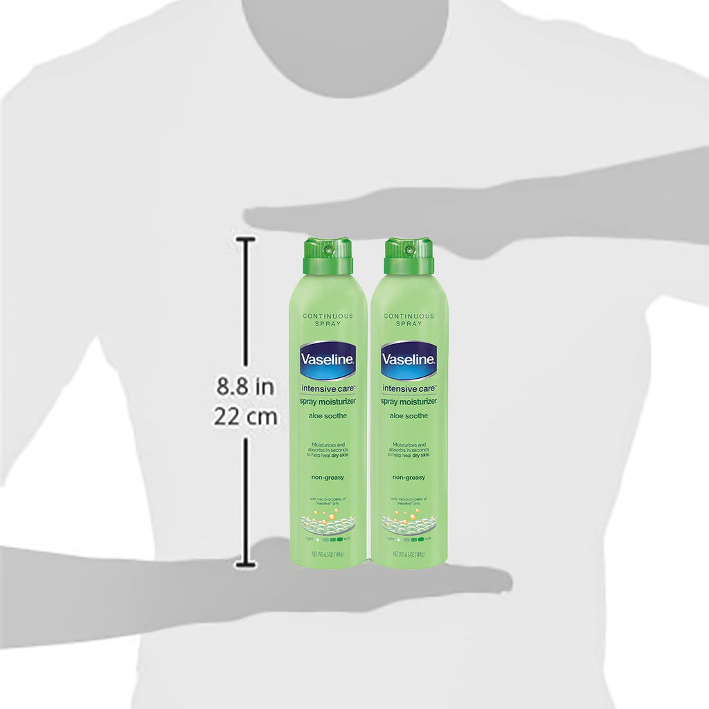 Buy now Vaseline Aloe Soothe Spray 2-Pack â€“ Non-Greasy, Fast-Absorbing All-Over Soothing Moisturizer for Dry Skin, 6.5 Oz Ea at indiglob india