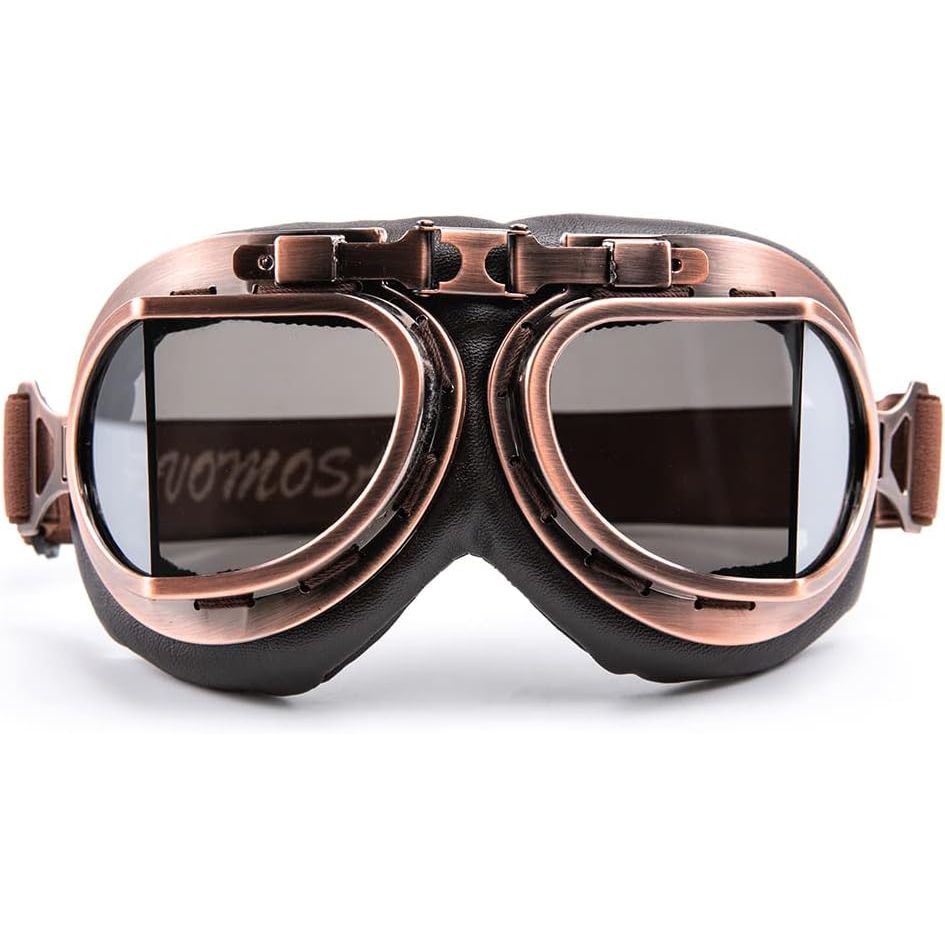 Buy now evomosa Motorcycle Goggles Vintage Pilot Style Cruiser Scooter Goggle Outdoor Sand Goggles Bike Racer Cruiser Touring Eyewear for Half Helmet Copper Silver at indiglob india