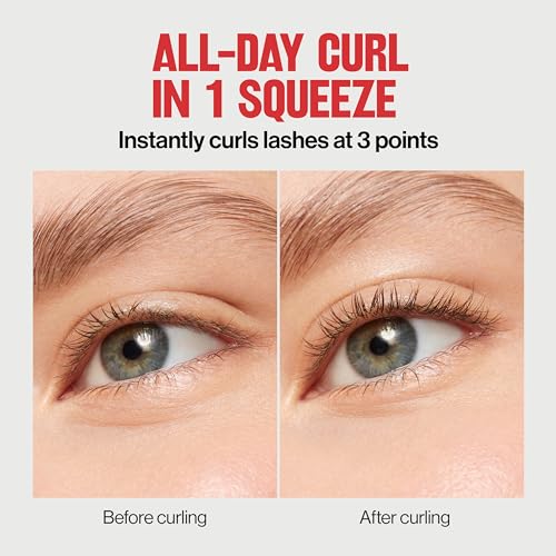 Buy now Revlon Triple-Stepped Lash Curler, Eyelash Lift For a Super-Curled Look in One Squeeze, 3-Tiered Pads for Gentle, Tug-Free Curling, 1 Count at indiglob india