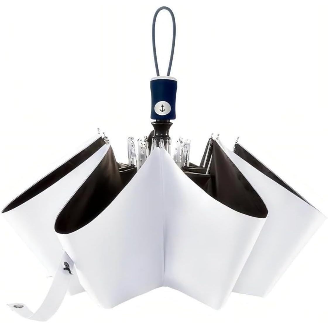 Buy now DBA FDJASGY Sun Umbrella Compact Folding Travel Umbrella Auto Open and Close for Windproof, Rainproof & 99.9% UV Protection Parasol with Black Anti-UV Coating White at indiglob india