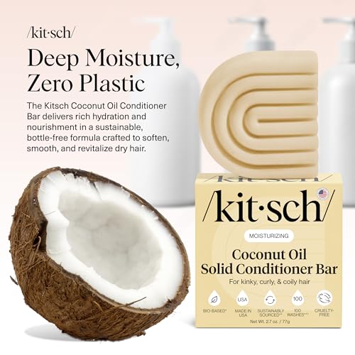 Buy now Kitsch Coconut Oil Conditioner Bar - Hair Conditioner For Women and Men - Deep Moisturizing, Nourishes, Hydrate & Soften Damaged Dry Hair - Silicone, Paraben & Sulfate Free - 2.7 oz at indiglob india