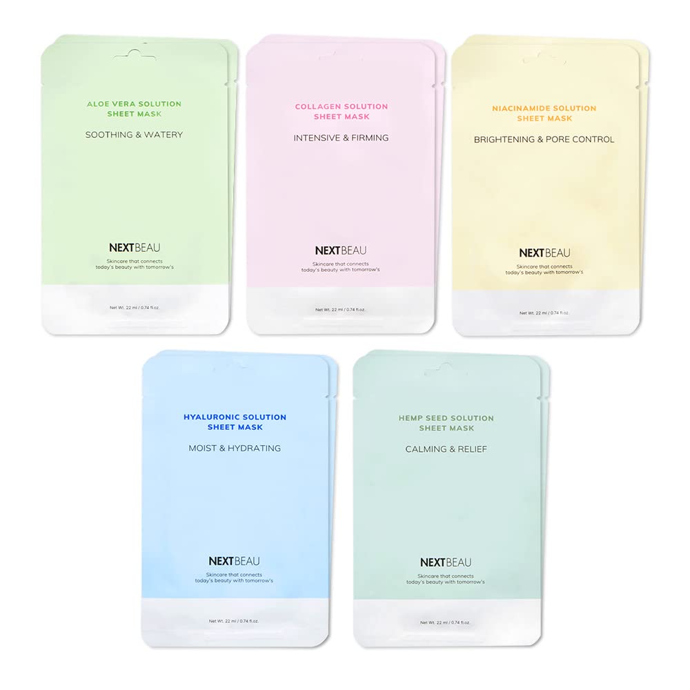 Collagen Hydrogel Face Mask, Pack of 4, 34g Each | Hydrolyzed Collagen, Hyaluronic Acid, Niacinamide & Peptides, Deep Hydration, Smooth Skin